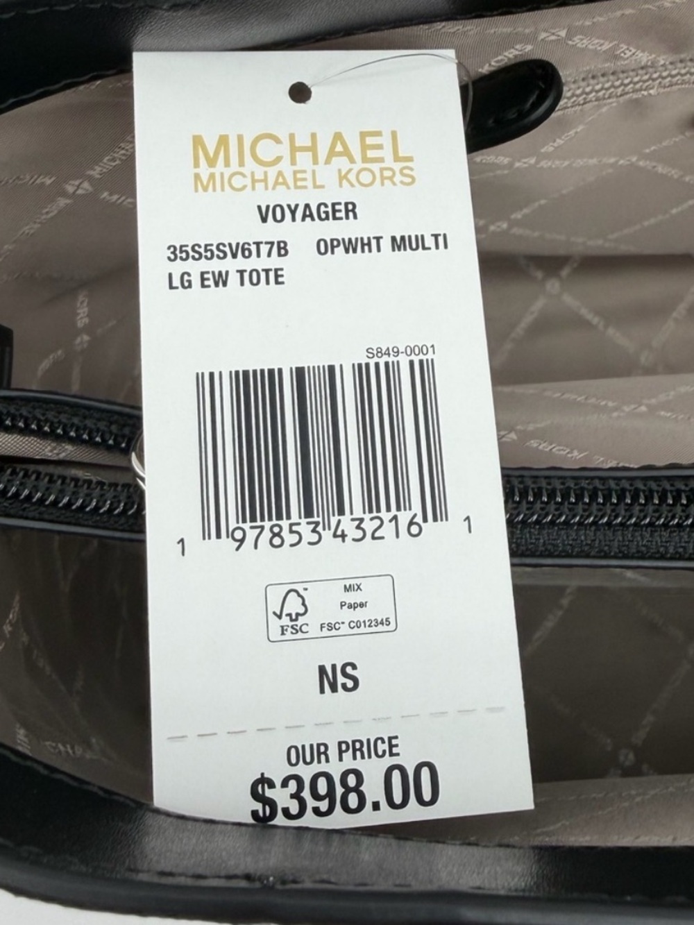 MICHAEL KORS Voyager Large Color-Block Signature Logo Tote Shoulder Bag - Picture 12 of 12